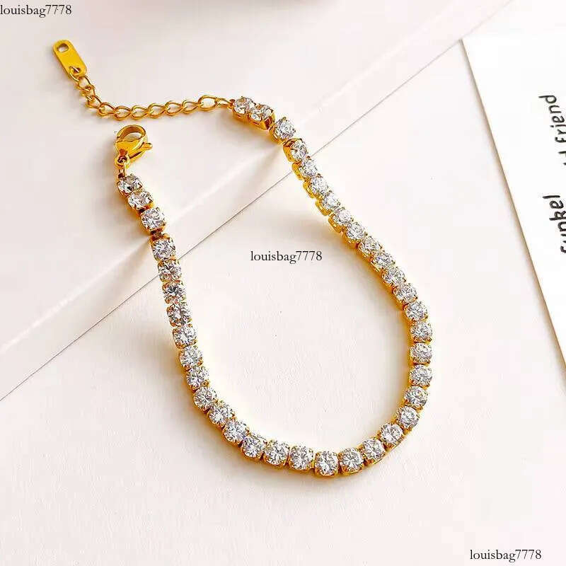 Hot Sale Cubic Classic Tennis Stainless Steel Bracelet Bangle Enamel Zirconia Sier Gold Women Bracelets