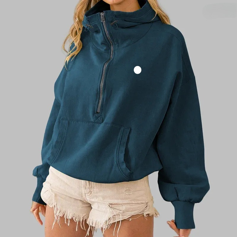 Women's Hoodies 2025 Yoga Suit Outdoor Sports Zipper Drawstring Hooded Long Sleeve Pullover Casual Loose Hoodie