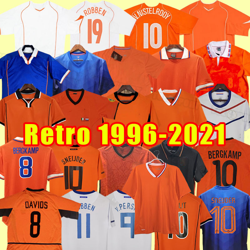 Gullit Retro Netherland Soccer Jerseys 08 10 96 97 1997 1998 2000 2002 2010 14 home away 2008 2010 1996 Van Basten V.Persie Holland vintage RijkAARD 21 2021 2004 2012