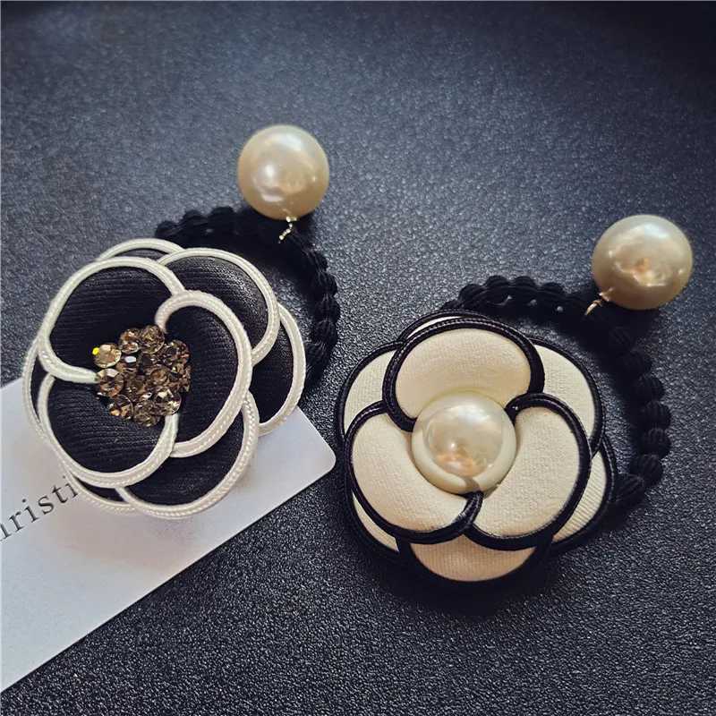 Fashion Elegant Rose Pearl Elastic Hair Bands Hairbands France Fresh Floral Camellia Flower Pearl Hair Accessories Headbands Wholesale awe Y250930