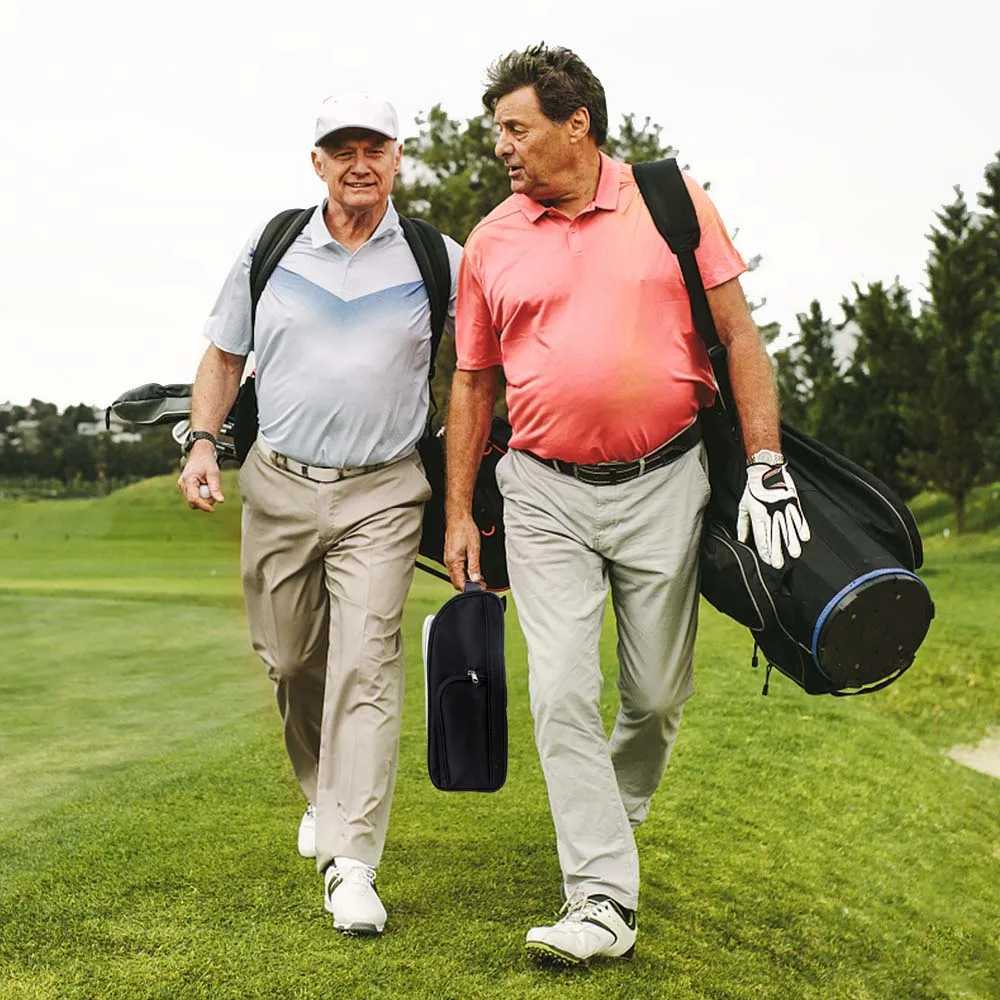 Golf Shoe Bag for Travel Zippered Sport Shoe Carrier Bags with Side Accessory Pockets for Tees Golf Balls J250930