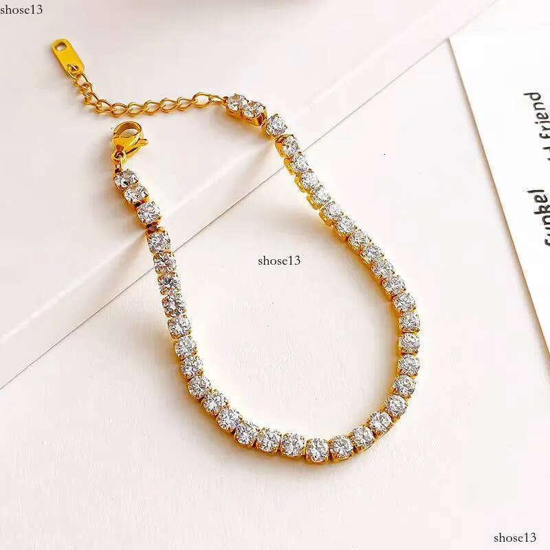 Hot Sale Cubic Classic Tennis Stainless Steel Bracelet Bangle Enamel Zirconia Sier Gold Women Bracelets