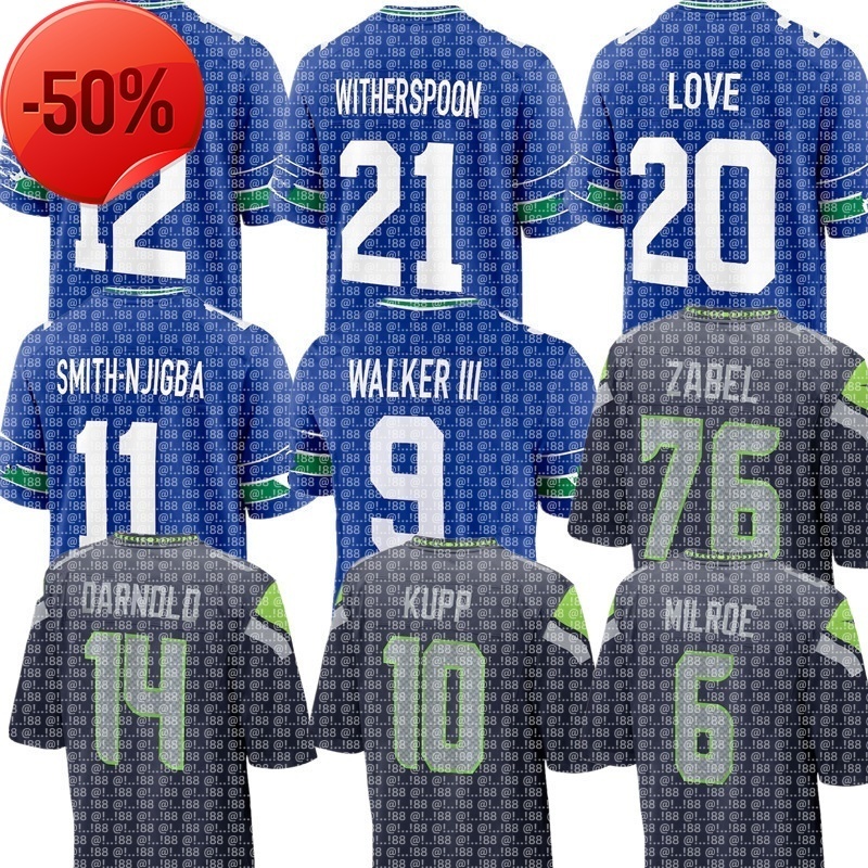Sam Darnold Zach Charbonnet Noah Fant Julian Love Tyrel Dodson Rayshawn Jenkins Jerome Baker Tariq Woolen Jake Bobo Tyrice Cooper Kupp NFL Seahawks Football Jersey