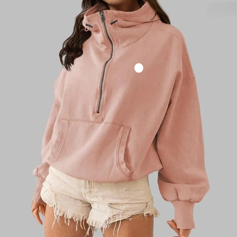 Women's Hoodies 2025 Yoga Suit Outdoor Sports Zipper Drawstring Hooded Long Sleeve Pullover Casual Loose Hoodie