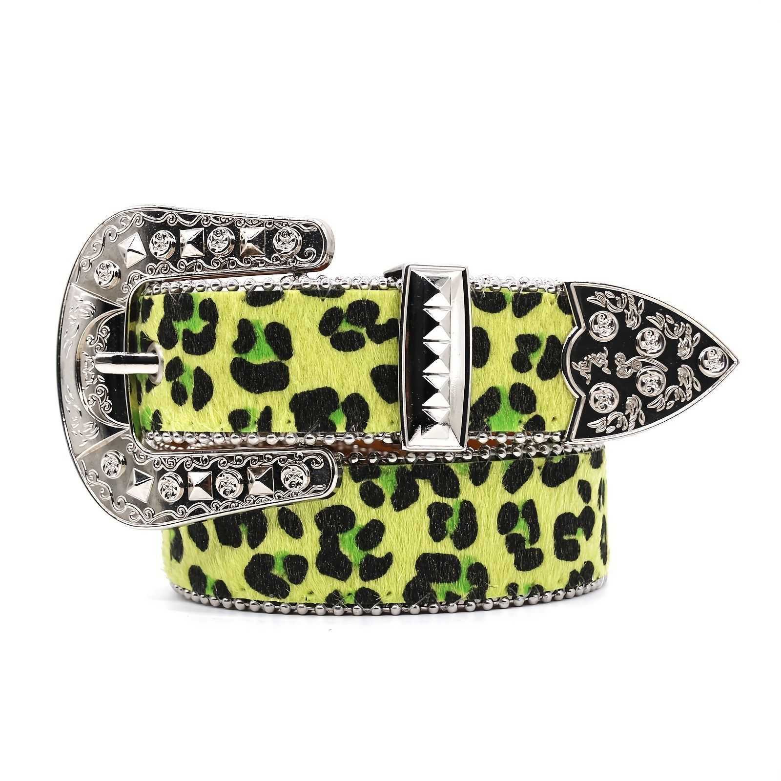 Fashionable leopard print women's belt; decorated with ins style, high-end feeling belt; versatile and simple waist belt for L250930