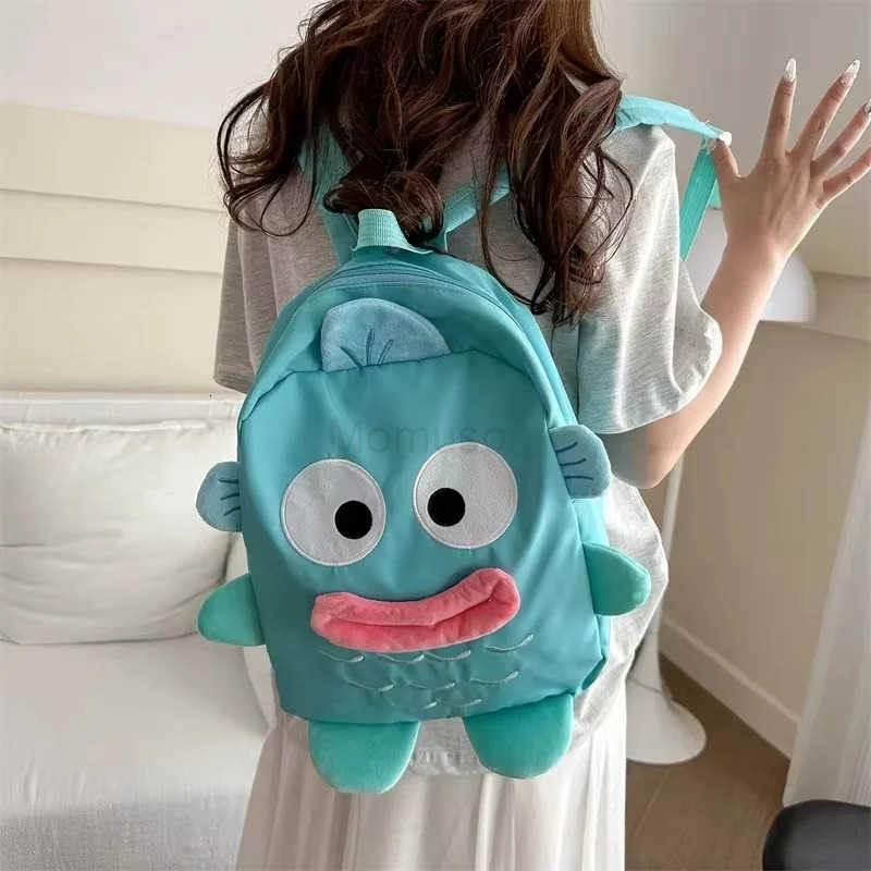Sanrio Hangyodon Backpack Anime Cartoon Kawaii School Bag Kawaii Casual Cute Funny Outdoor Travel Shoulder Bag Birthday Gift L250930
