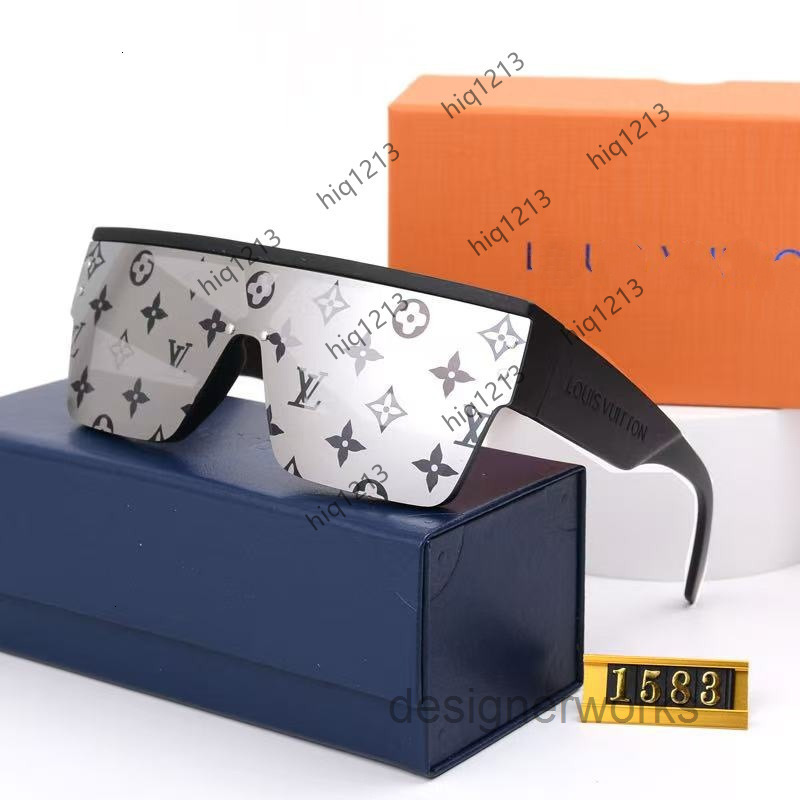 designer luxury Louievuitton louis vouitton lv louis vuittonn sunglasses men glasses for men women Lujia 1583 Onepiece Fashionable Personality for Women Whi CQZK