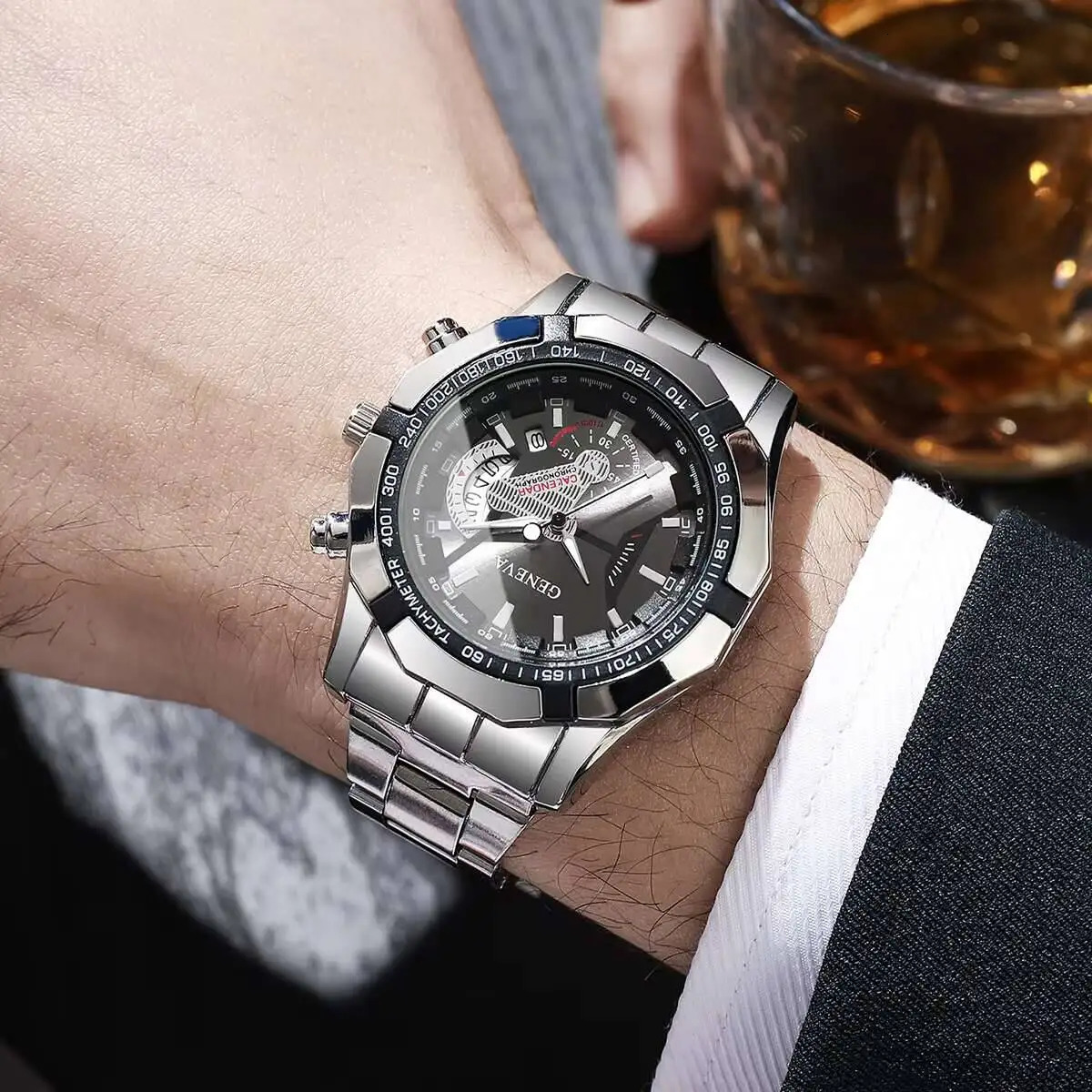 Men Business Watches Fashion Large Dial Calendar Quartz Watch Reloj HombreWithout Box 250928
