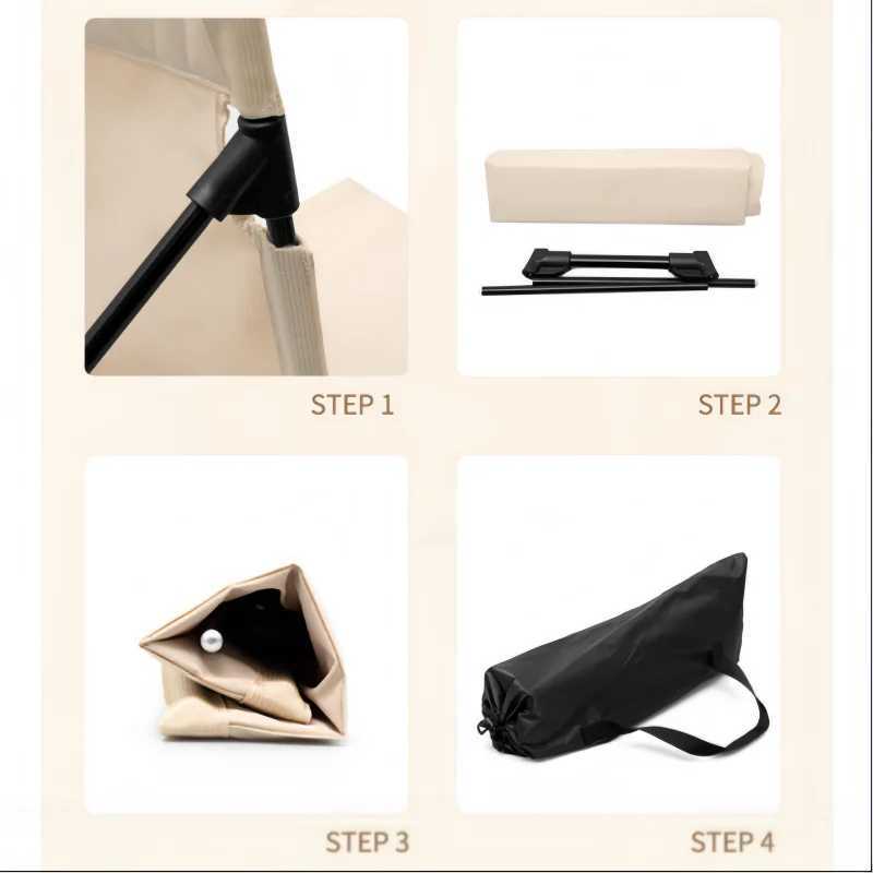 Portable outdoor foldable camping chair with adjustable backrest suitable for use on beaches gardens lawns and ground mats J250930