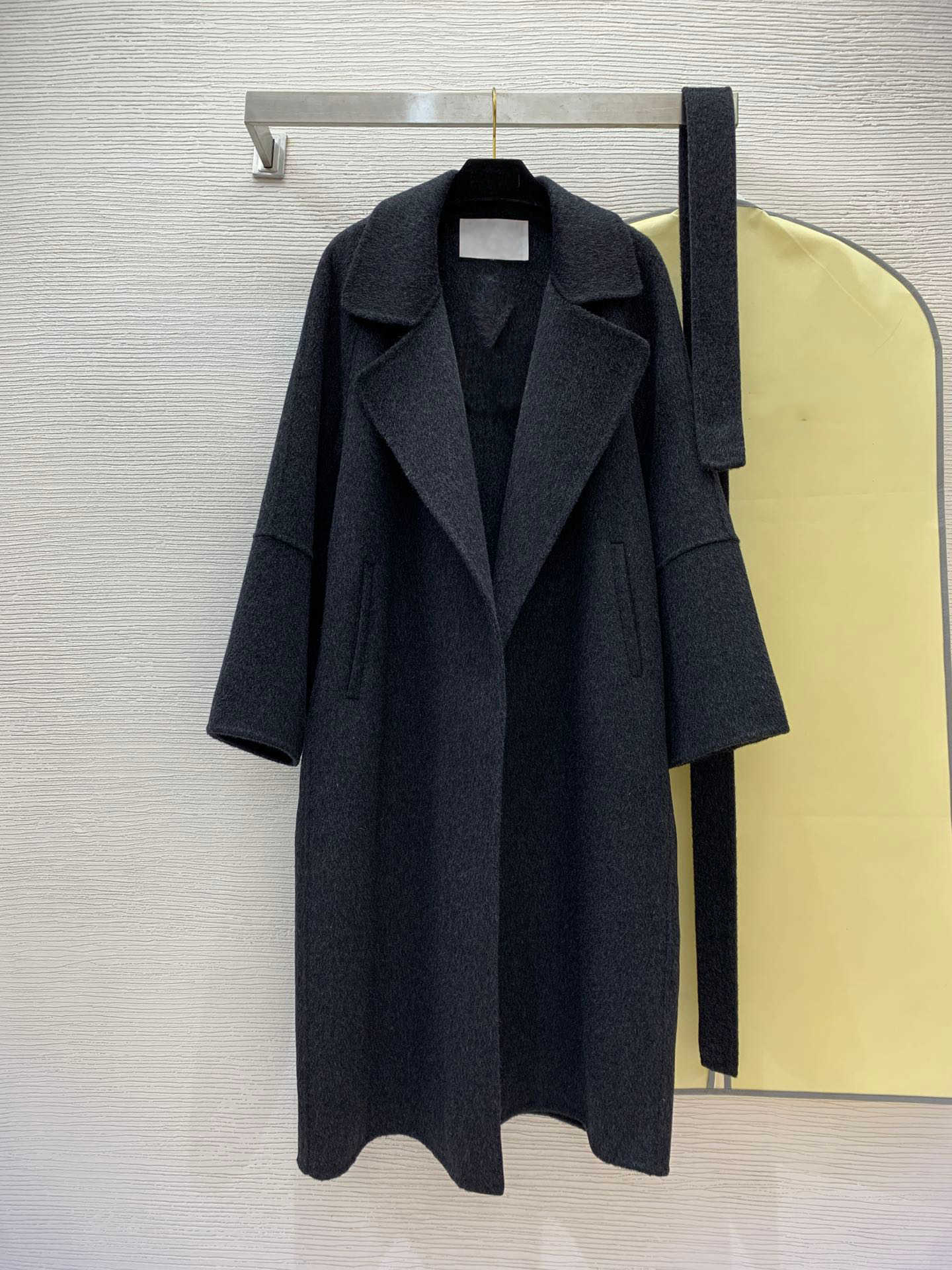 wool coat women designer Woolen long Jacket Long Sleeve lapel Fashion jacket Brand Loose Belt Coat Female Casual Trenches top