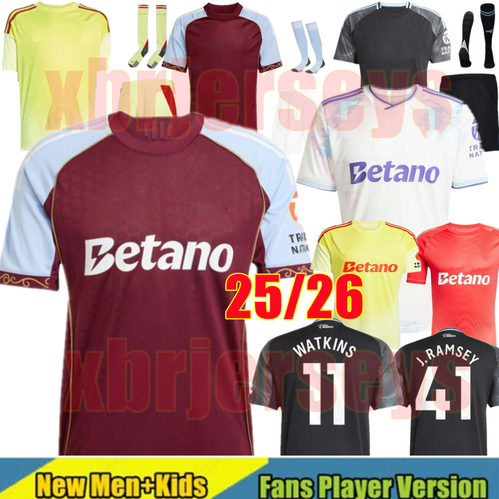 25 26 Aston Vera soccer jerseys BAILEY McGINN MARTINEZ DURAN WATKINS Maillot 2025 2026 125th anniversary MAATSEN ONANA TFELEMAN KAMARA ALEX Football Shirt man kids