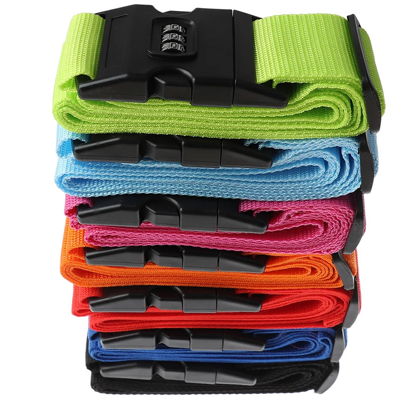 1Pc Travel Luggage Suitcase Secure Lock Durable Nylon Packing Strap Belt 250922