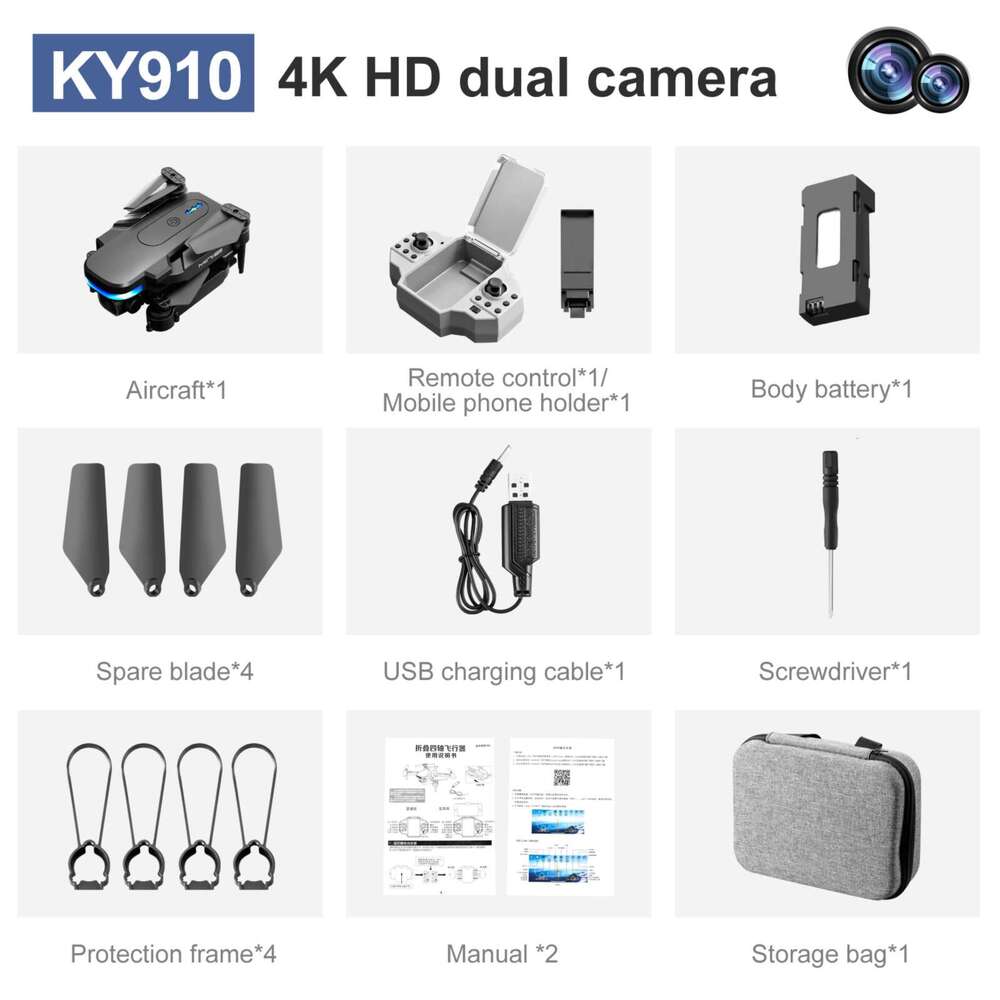 KY Mini Folding Drone K HD Dual Camera Aerial Photography Quadcopter Altitude Hold Remote Control Aircraft