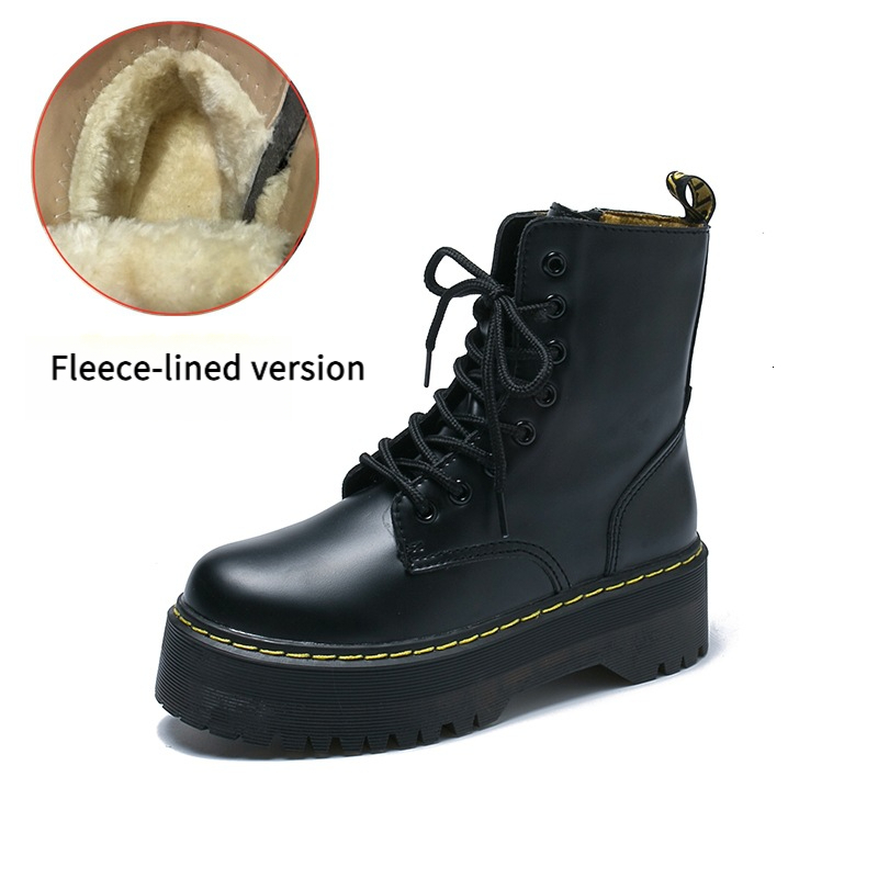 Martin Platform Thick Sole Work Black Motorcycle Ankle Boots Single Boots Shoes