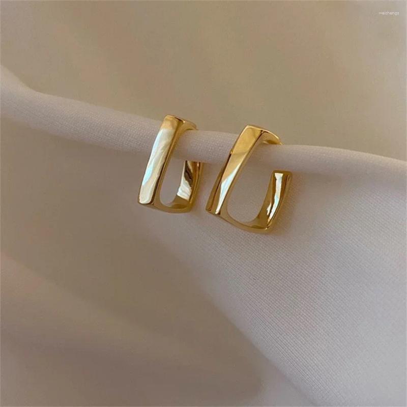 Stud Earrings 2025 Simple Geometric U-Shaped For Women Fashionable Gold Color Irregular Trendy Jewelry Accessories