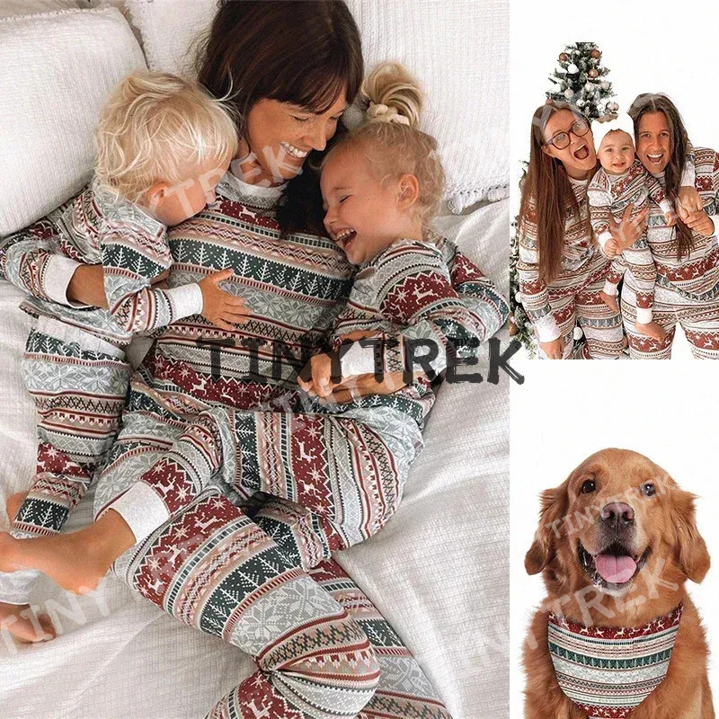 Family Matching Outfits Look Christmas Pamas Set Daddy Mother Daughter Baby Boy Girl Dog Whole 231207