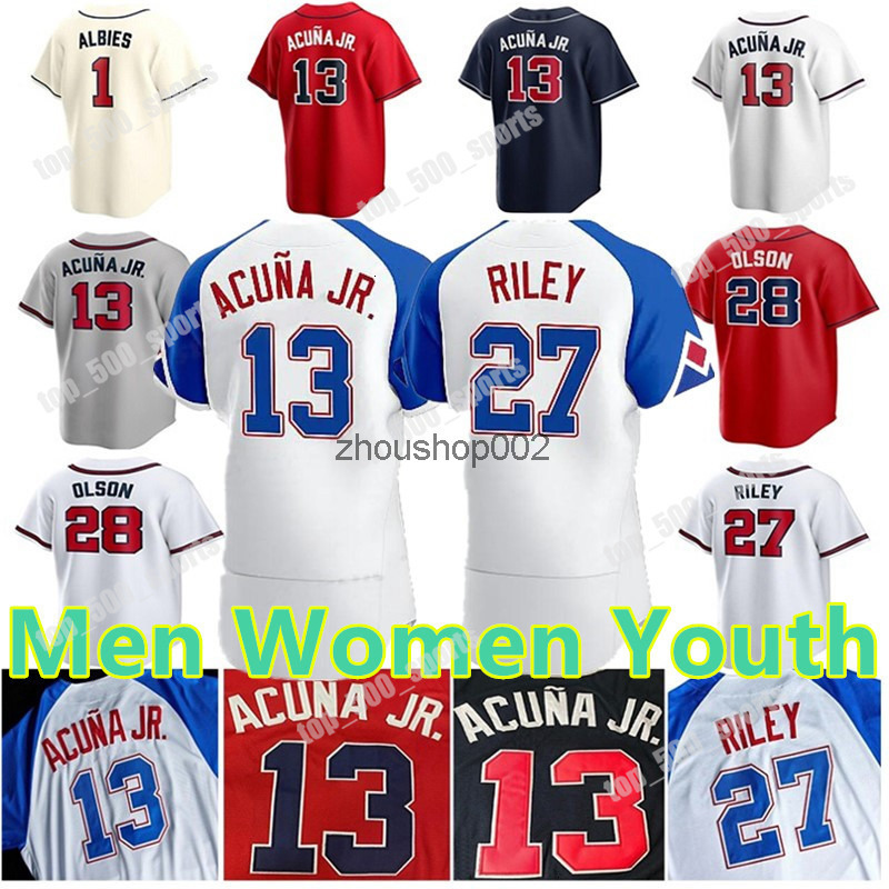 2025 Custom City Jersey 13 Ronald Acuna Jr 27 Austin Riley Matt Olson Harris II Spencer Strider Walle n Ozzie Albies Jones Rosario Baseball Jerseys