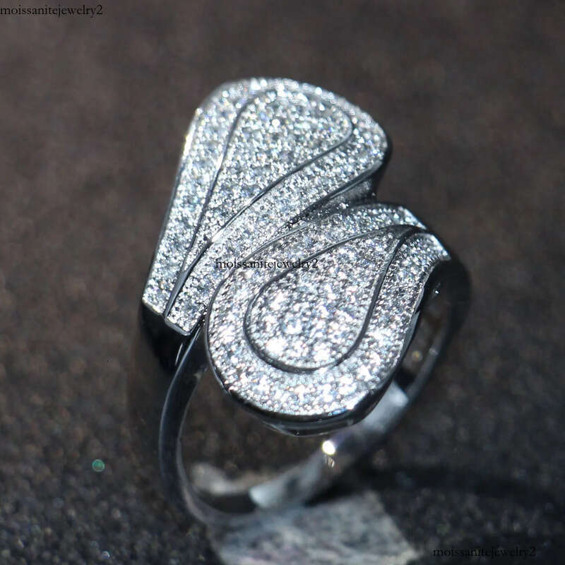 Victoria Wiecl Jewelry Sterling Sier Filled Full Pave White Sapphire CZ Dia Office Party Women Wedding Leaf Band Ring Gift