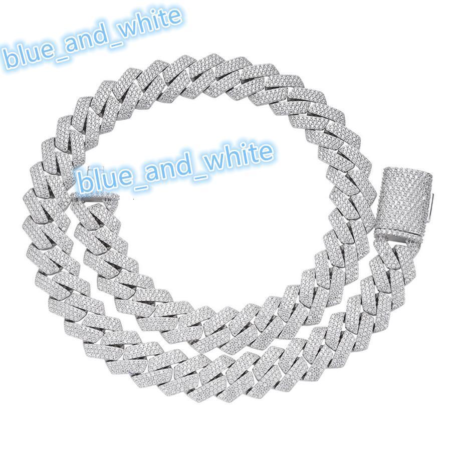 Hiphop New Arrival Jewelry 20mm Iec Out VVS Moissanite Diamond 925 Sterling Silver Cuban Chain Necklace for Men