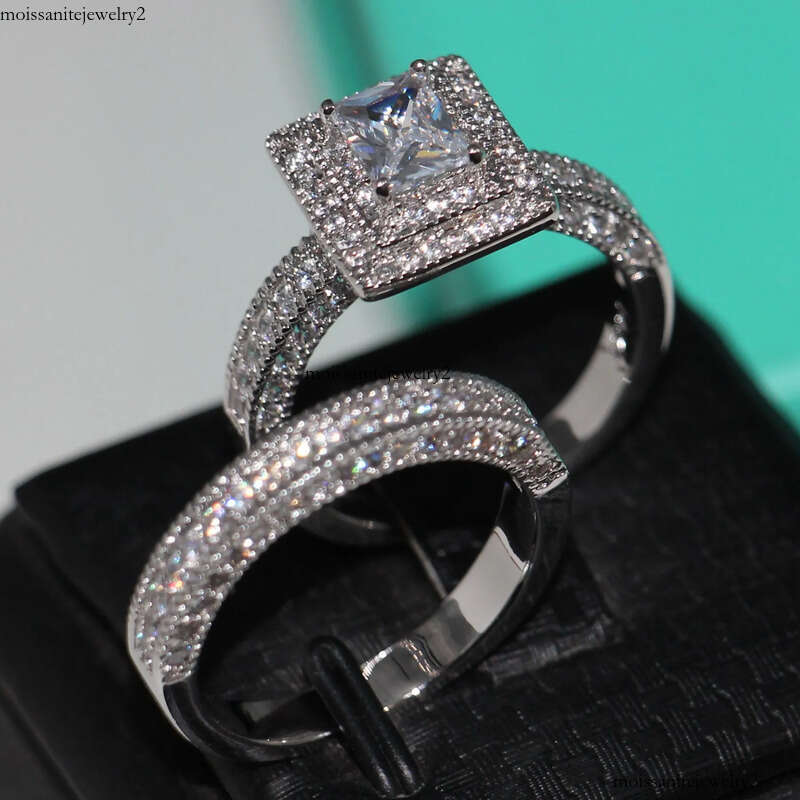 Victoira Wieck choucong Fashion Jewelry 14KT Gold Filled Princess Cut White Topaz CZ Dia Gemstones Women Wedding Bridal Ring Set