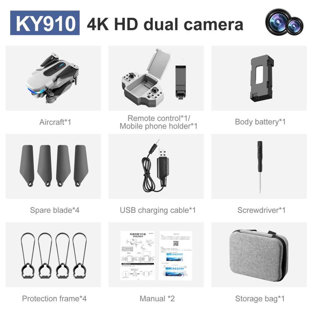 KY Mini Folding Drone K HD Dual Camera Aerial Photography Quadcopter Altitude Hold Remote Control Aircraft
