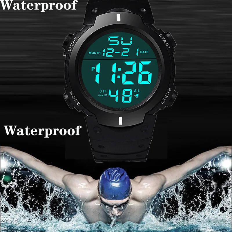 YIKAZE Mens Sports Watch luminous Waterproof Alarm Clock Man Digital Watches Multifunction Military Electronic Wristwatch 250928