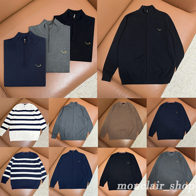 Arc sweater men embroidered round-neck casual and fashionable sweater with zipper new autumn and winter sweaters