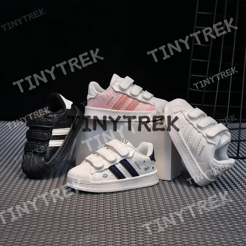 Kid's Fashion Board Casual Shell Head Boys And Girls' Sports Versatile Soft Bottom Children's Shoes White Black Blue Pink Size 22-31