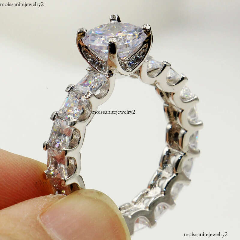 Victoria Wieck Jewelry Hot Sale Real Sterling Sier Round Shape White Topaz CZ Dia Women Wedding Princess Band Ring Gift