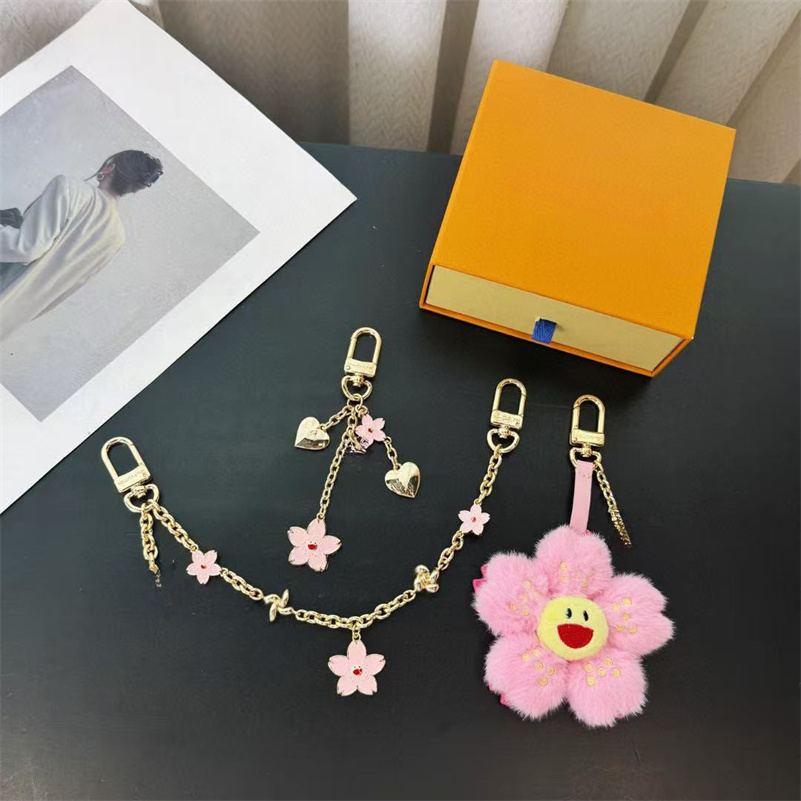 Cherry Blossom Bag Charms Cherry Charm Takashi Murakami Luxury Bag Charm Lemon Key Wallet Keychains Coin Purses Women Key Purse Mini Cute Cat Purse Charm Accessorie