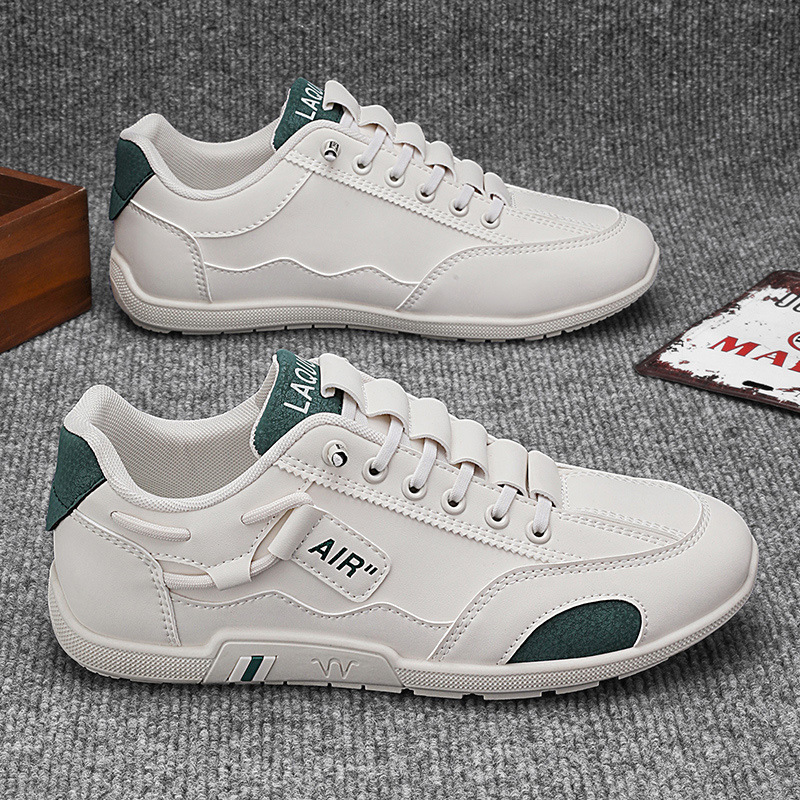 free shipping designer shoes Soft soled trendy student leather breathable casual men's shoes white brown