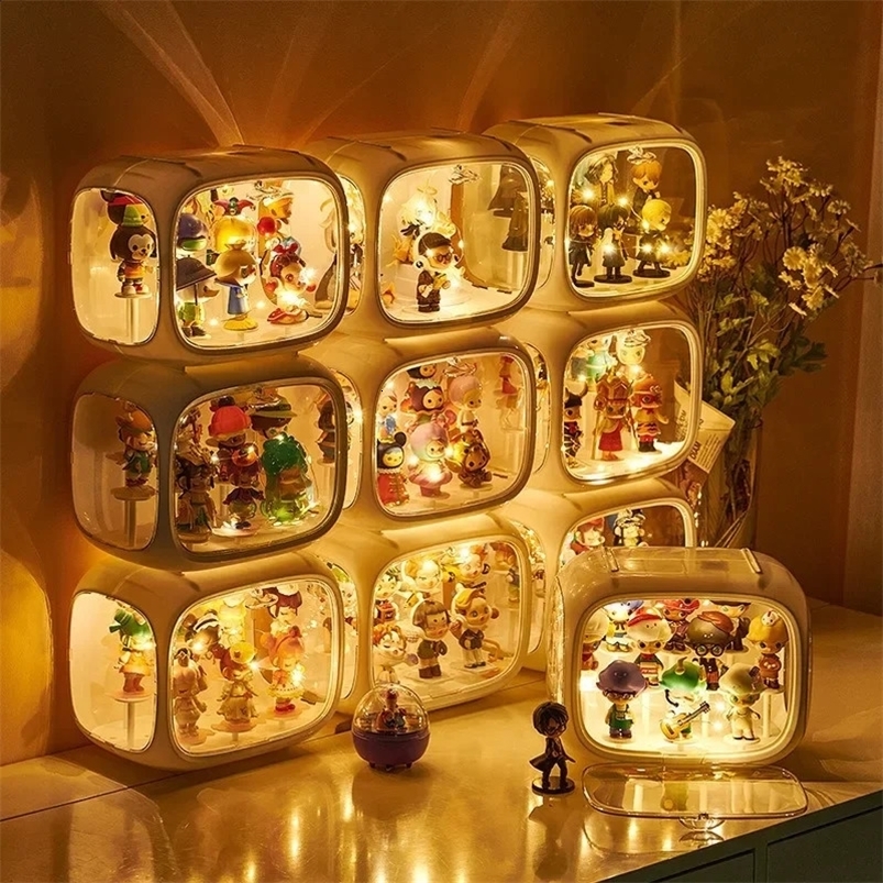 24x16x19cm Wall Mounted Showcase Acrylic Blind Figures Display Case Figures Organizer Dust Proof Doll Toy Artcrafts Storage Box 240905