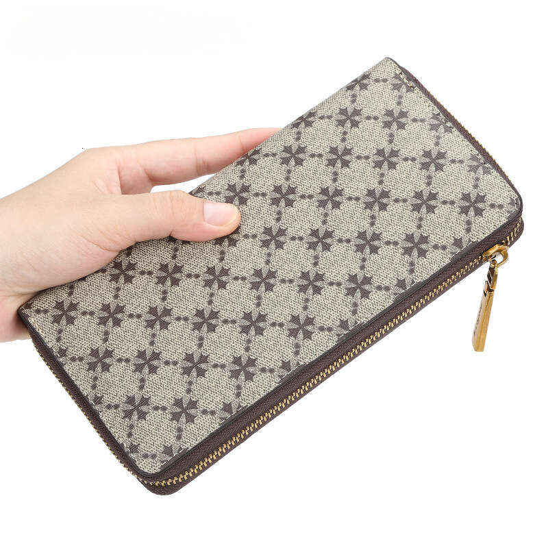 Women's Wallet Korean Style Multi-Card Slot Medium-Long Clutch Old Pattern Large Capacity Zipper Handbag - view 6