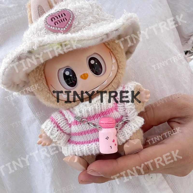 17cm Labubu I II Cute Mini Plush DollS Clothes Korea Kpop Exo Idol Dolls Overalls Clothing DIY Accessories Gifts W250301