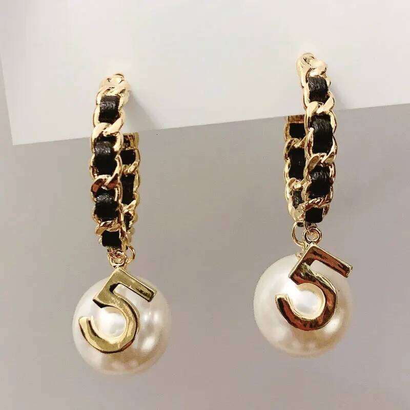 Design Trendy Handmade Rope Pearl Circle Stud Earring Jewelry for Women