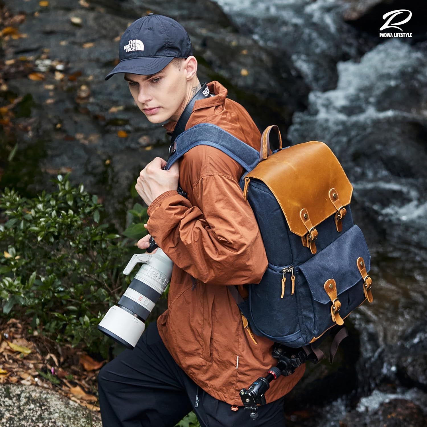 Blue Camera Backpack - Waxed Memory Canvas Camera Bag