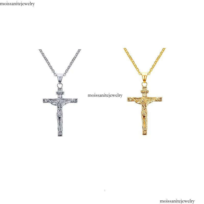 HOVANCI Christian Jesus Mary Cross Pendant Gold Plated sterling silver Chain Men's Religious Necklace