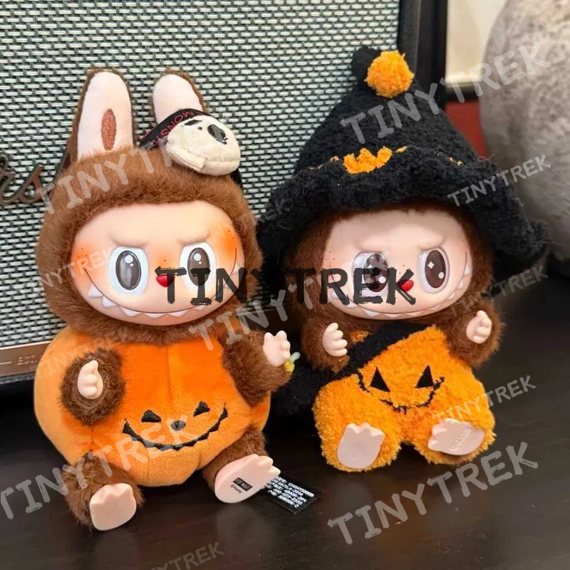 Halloween Pumpkin Labubu Monster PVC Figure Blind Box Ornamental aron Esmalte Heartbeat Face Decorative Doll Pendant Toy Gift R250809