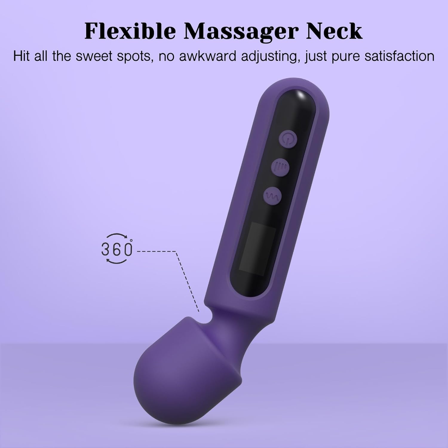 Rod vibrator, equipped with 3 massage heads, LCD display, 10 modes and 4 speeds, full body vibration massager, soft silicone skin, ultimate relaxation