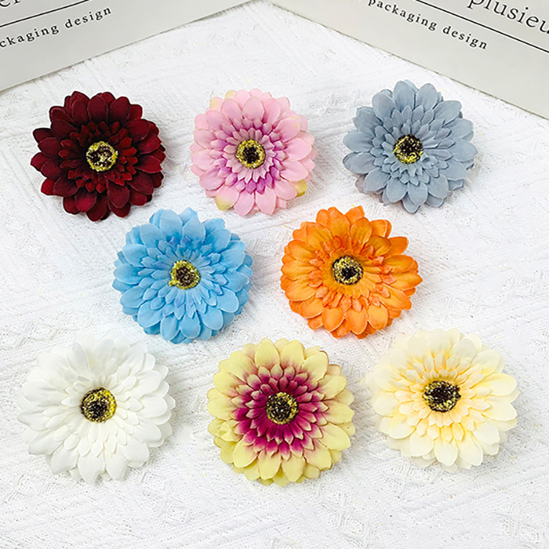 Diameter 12cm Artificial Gerbera Chrysanthemum Silk Flower Heads in Bulk for DIY Wed Bouquet Table Centerpieces Bridal Shower Home Craft Garland Decorations