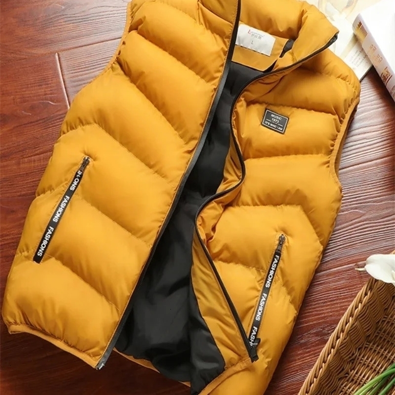 Puffer Sleeveless Coats Mens Solid Color Down Jacket Winter Warm Vest Men Waistcoat Outwear Windbreaker Clothing 250818wtt