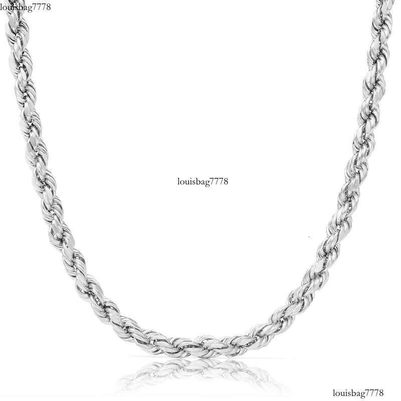 Real 10K 14K Solid Gold Rope Chains For Men Hip Hop Necklace yxz