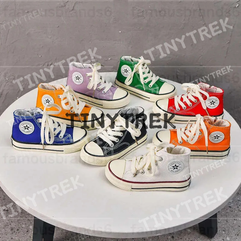 Kids Canvas For Girls Baby Boys Candy Color High Top Happysteps Sneakers Toddler Casual Summer Cloth Shoes Board Trainers Sizes Us4c-4Y H0735