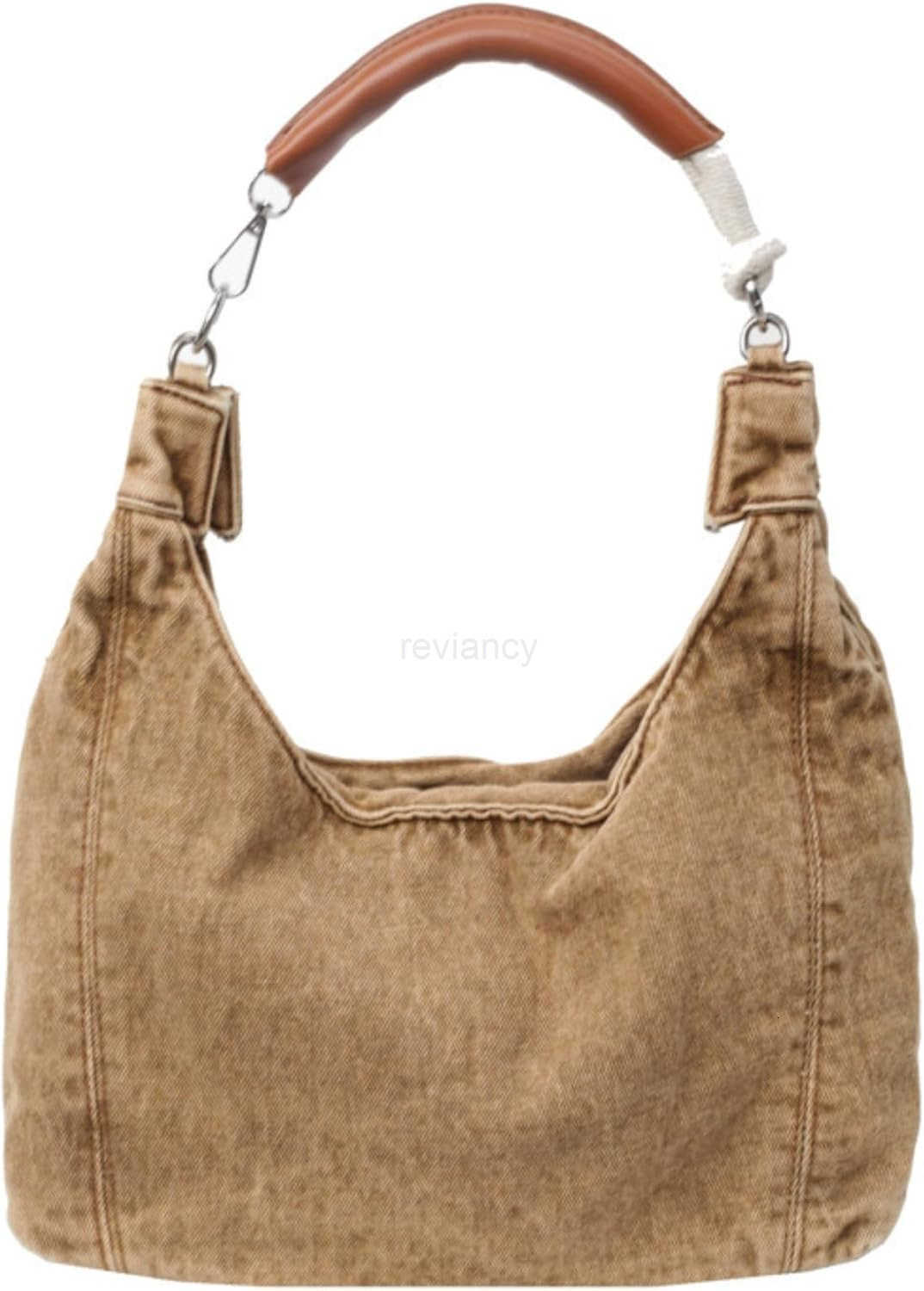 Vintage Denim Tote Handbag for Women Nostalgic Jean Shoulder Bag Purse Casual Top Handle PurseW250930