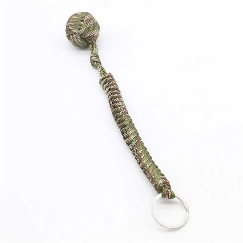 1pc Monkey Fist Steel Ball Self Defense Lanyard Survival Key Chain Broken Window Umbrella Rope Braided Outdoor Safety Prot 250926