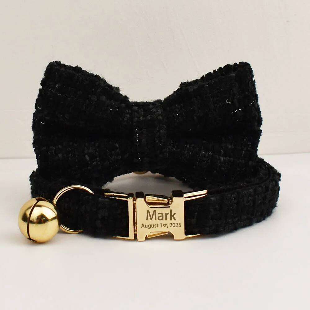 Dog cat leash collar set Personalized Metal Hardware Collars And Leashs Set with Bell Engraving ID Tag for Kittens Pet Accessories