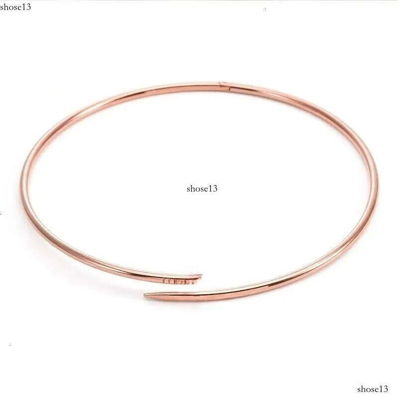 Thin Narrow Bangle for Women Men Stainless Steel Plated Gold Nail Bracelet Fashion Designer Jewelry Woman Christmas Gift