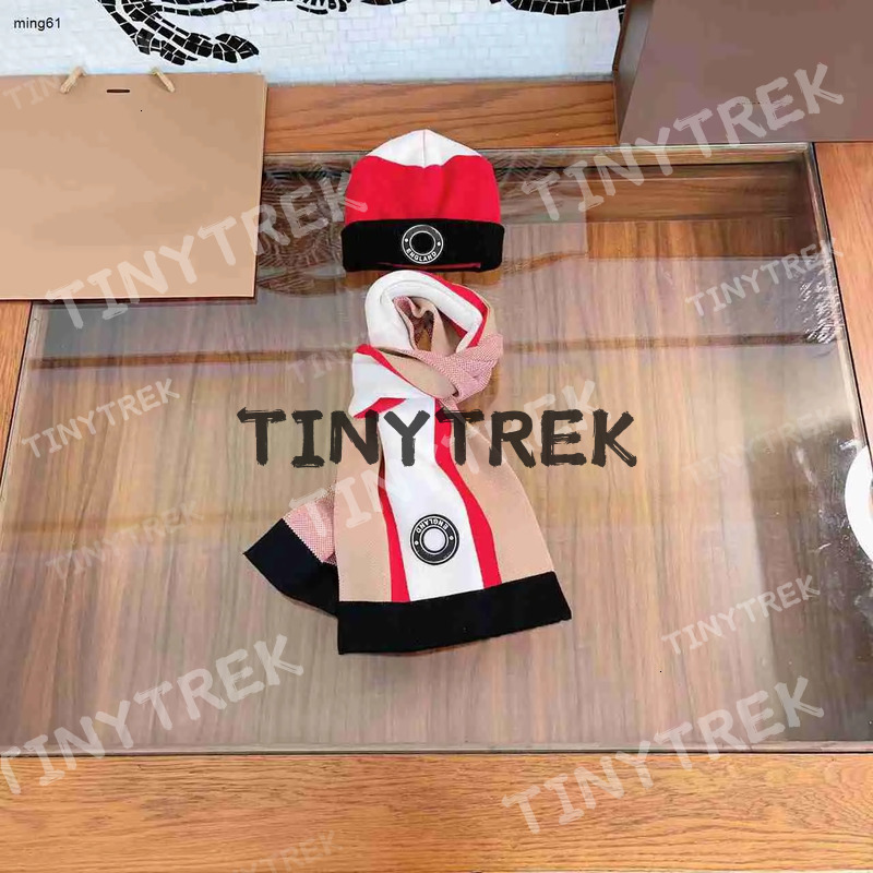 brand designer Winter Knit Set for baby fashion kids Accessories suit aged 2-13 Multi color striped design hat and scarf Sep10