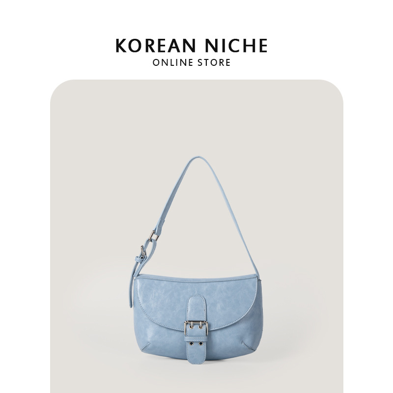 Korean-Style New Small And Niche Retro For Women Shoulder High-Quality Texture Women's Handbag Shiny Patent Leather Underarm Bag