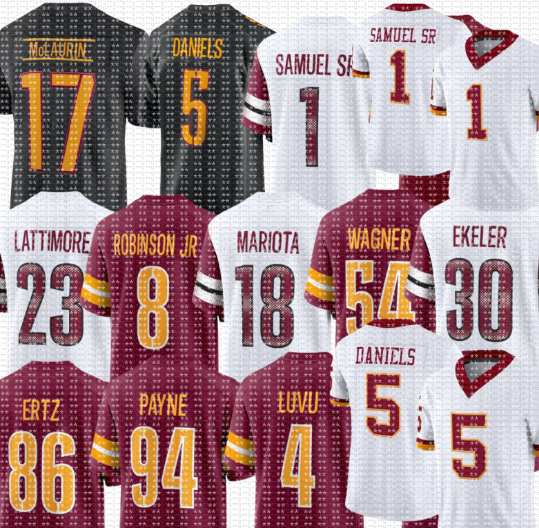 nfl Commanders Jersey Sean Taylor Team Darrell Jayden Daniels Terry McLaurin Deebo Samuel Sr Frankie Luvu Brian Robinson Jr. DaRon Payne Austin Ekeler Zach Ertz